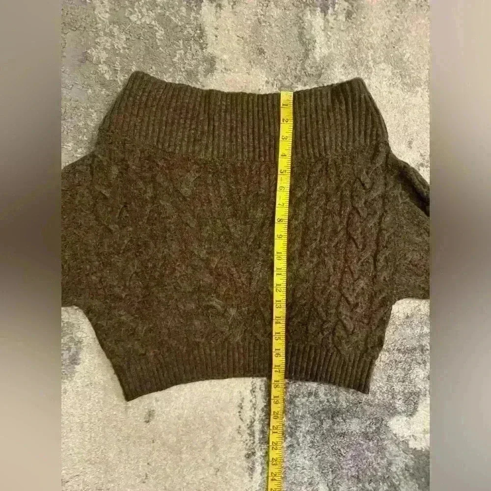 Women’s Brown Express Crop Top Sweater - Picture 6 of 7